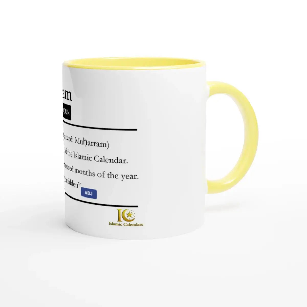 Ceramic Mug with Color Inside | 11oz | Islamic Calendar months and info | Various Months - Islamic Calendars