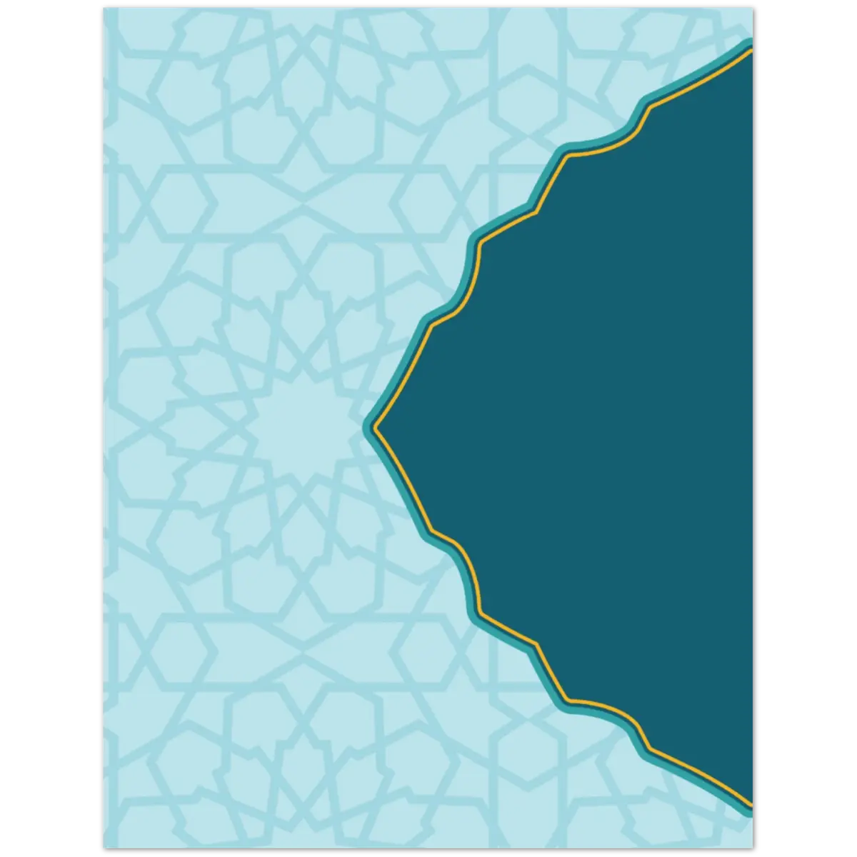 Eid Mubarak Greeting Card | عِيد مُبَارَكْ | Elegant Blue Geometric Design | Pack of 10 Greeting Cards (Folded, Premium envelopes included) | (US & CA) | By Islamic Calendars - Islamic Calendars