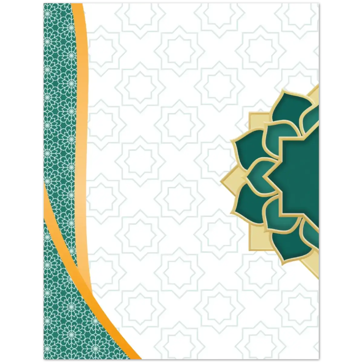 Eid Mubarak Greeting Card | عِيد مُبَارَكْ | Modern Geometric Elegance | Pack of 10 Greeting Cards (Folded, Premium envelopes included) | (US & CA) | By Islamic Calendars - Islamic Calendars