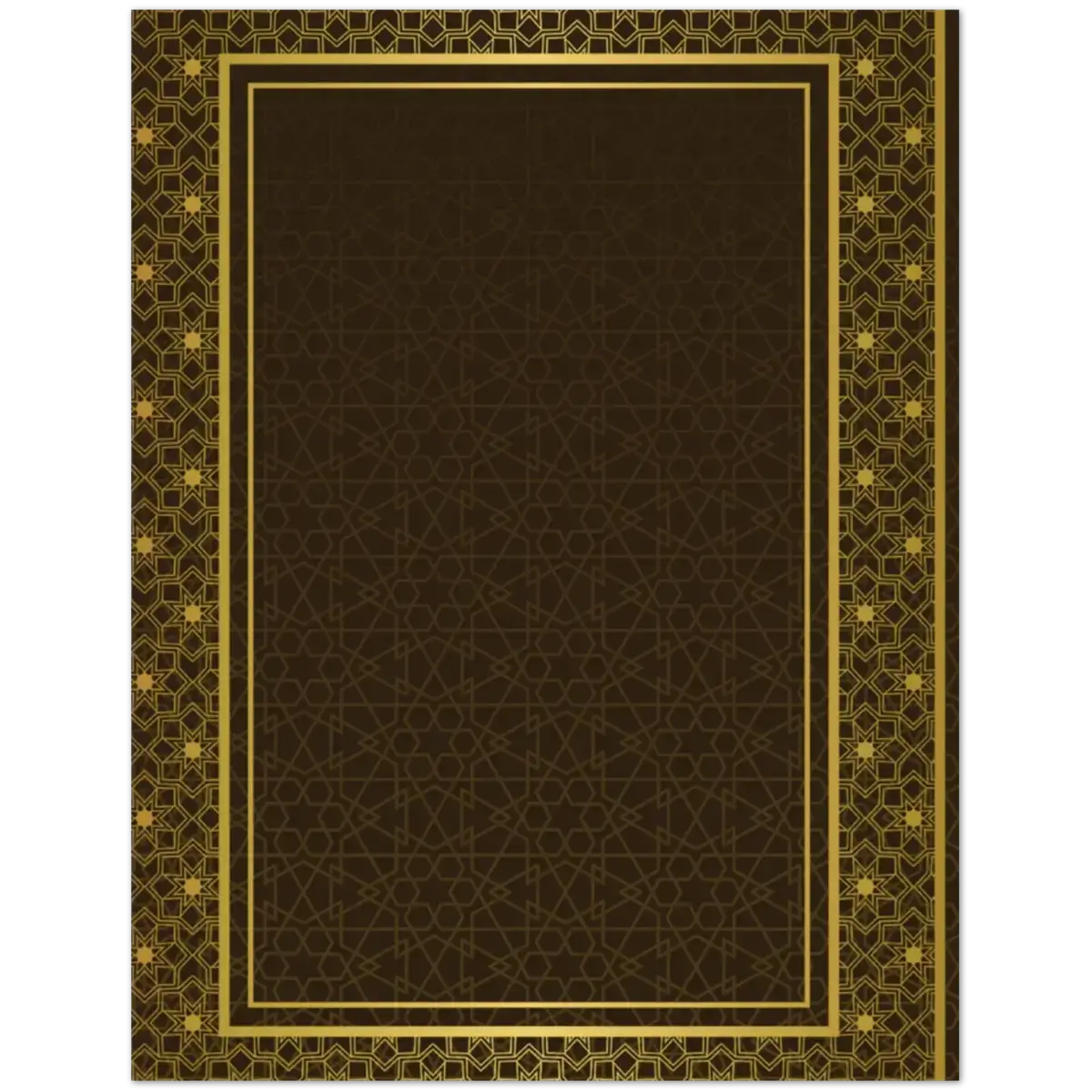 Eid Mubarak Greeting Card | عِيد مُبَارَكْ | Regal Gold and Deep Brown Design | Pack of 10 Greeting Cards (Folded, Premium envelopes included) | (US & CA) | By Islamic Calendars - Islamic Calendars