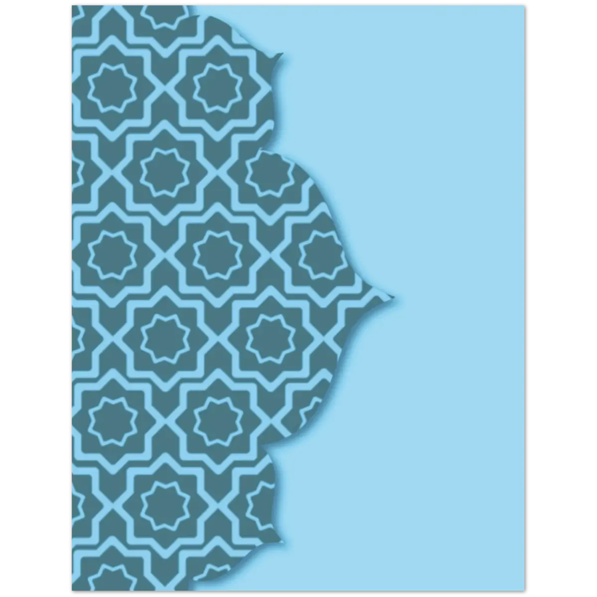 Eid Mubarak Greeting Card | عِيد مُبَارَكْ | Vibrant Blue Crescent Moon Design | Pack of 10 Greeting Cards (Folded, Premium envelopes included) | (US & CA) | By Islamic Calendars - Islamic Calendars