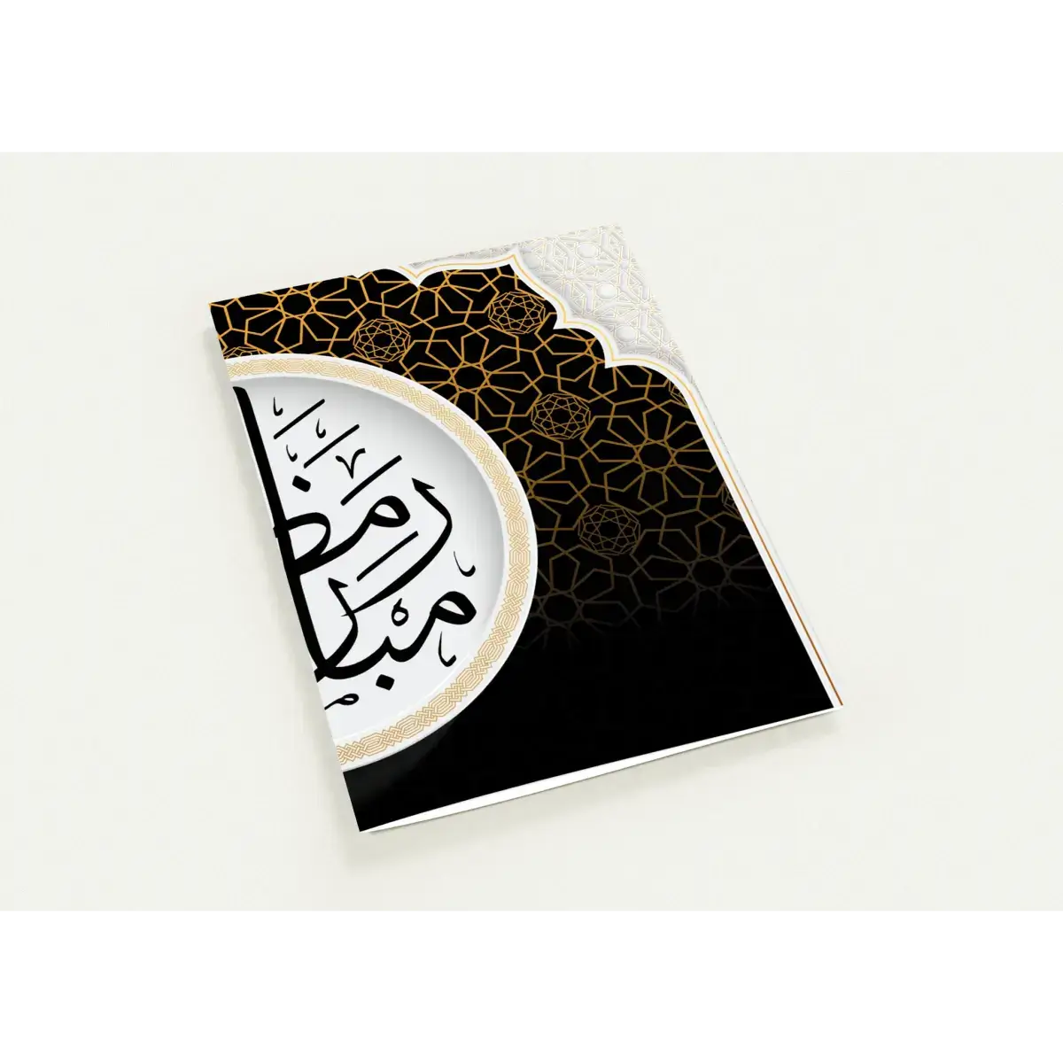Ramadan Mubarak | رمضان مبارك | Elegant Black & Gold Design | Pack of 10 Greeting Cards (Folded, Premium Envelopes Included) | (US & CA) | By Islamic Calendars - Islamic Calendars