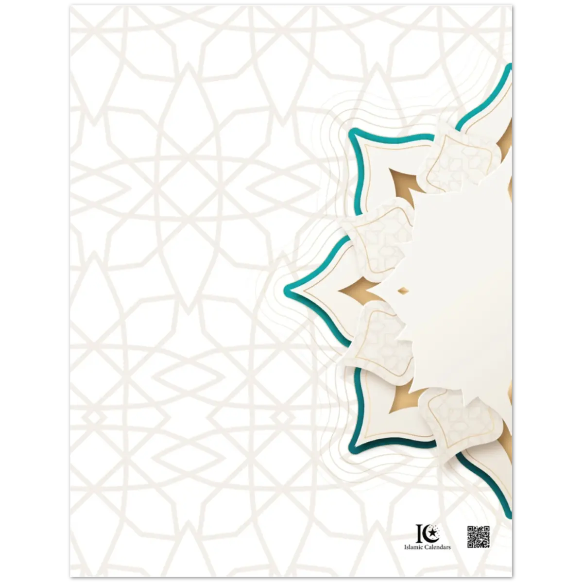 Shukran Greeting Card | Thank You | شُكْرًا | Elegant Arabic and Geometric Design | Pack of 10 Greeting Cards (Folded, Premium envelopes included) | (US & CA) | By Islamic Calendars - Islamic Calendars