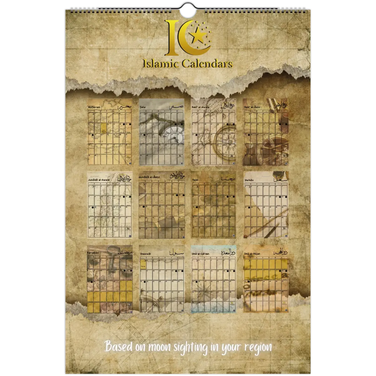 Traveler's Journey | Islamic Hijri Wall Calendar (US & CA) - Timeless Design Edition | V1.0 - Islamic Calendars
